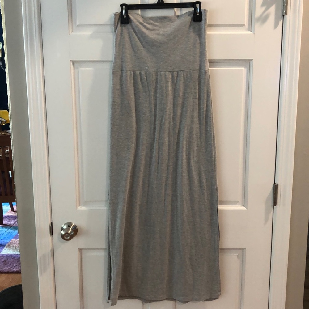 Grey stretch maxi skirt